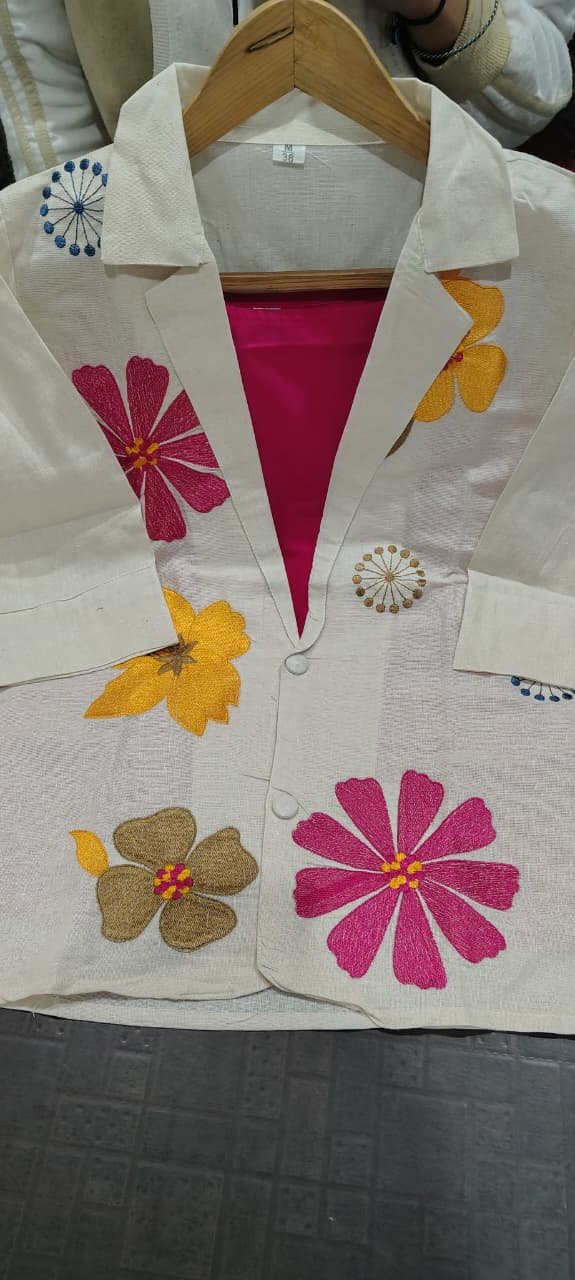 Vibrant Three-Piece Embroidered Cotton Ensemble